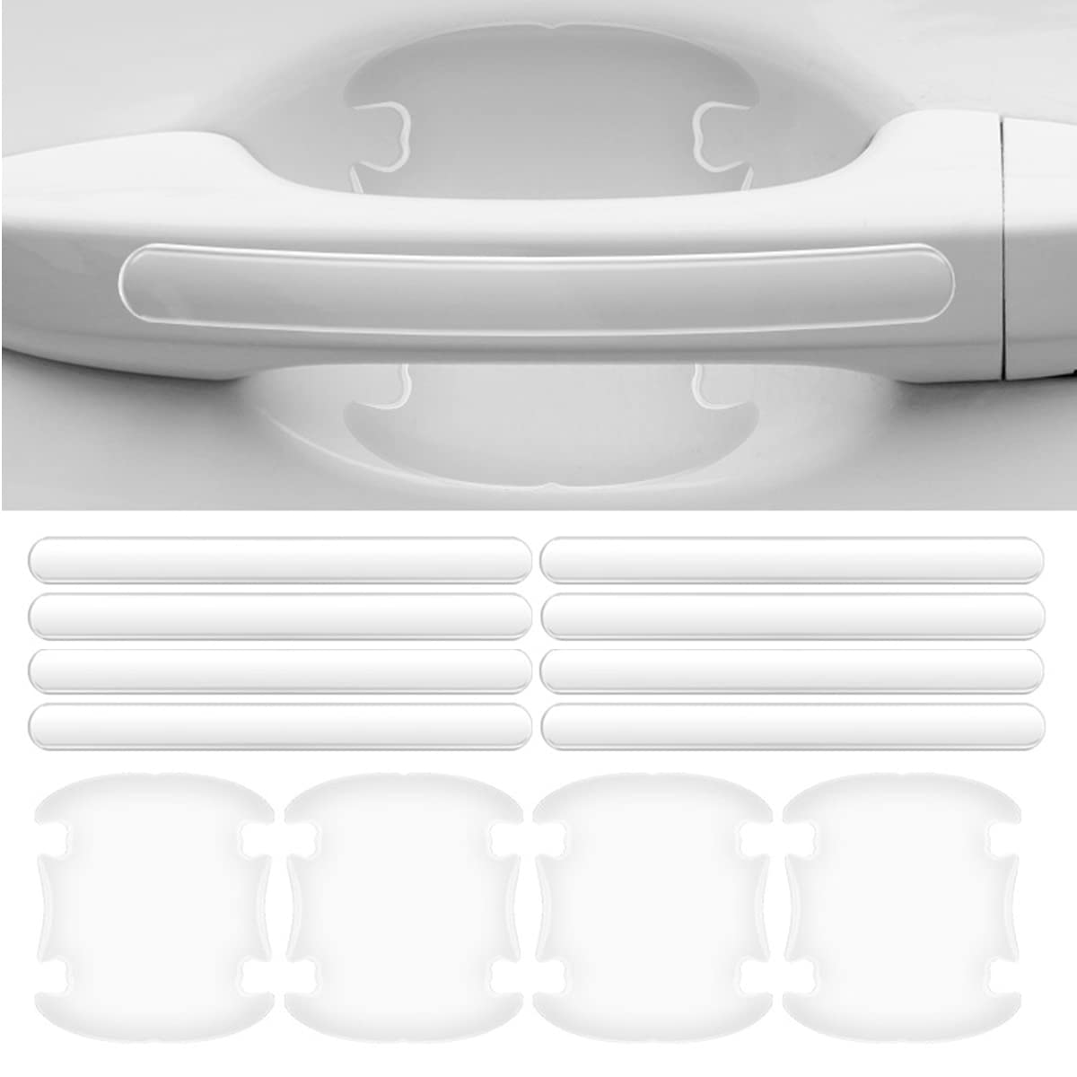 Clear Car Door Cup Handle Scratch Protector Sticker - Car Door Edge Guard Film for Vehicle Exterior Protection - Prevent Scratches from Keys, Bags & Daily Use - Perfect for Cars, SUVs & Trucks