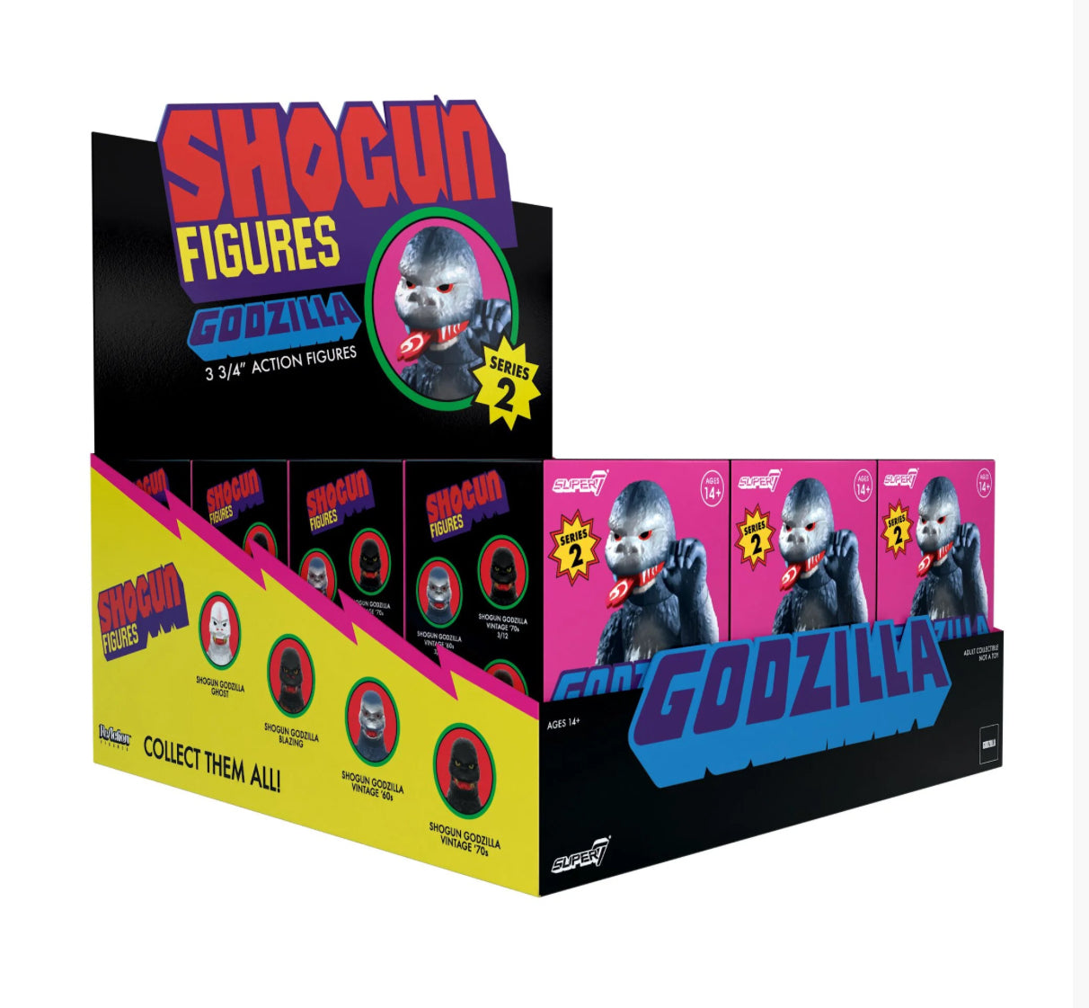 Super7 Godzilla Kaiju Shogun Series 2 Blind Box Collectible Figures - Mystery Vinyl Toys for Anime Fans, Monster Lovers & Pop Culture Collectors - Perfect for Display, Gifts & Toy Collections