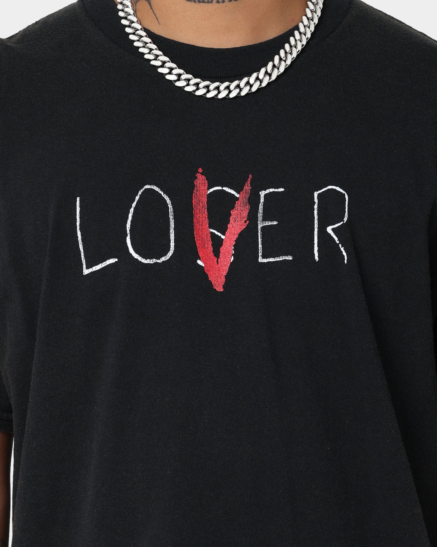 Vintage American Thrift X IT Lover Graphic T-Shirt - Distressed Black Wash Style for Casual Wear & Retro Fashion Enthusiasts