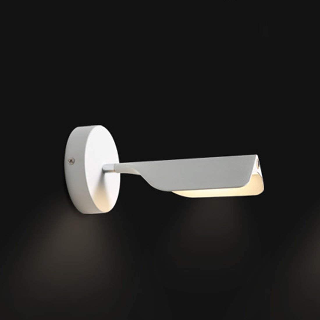 Modern LED Wall Sconce Light - Adjustable Dimmable Metal Wall Lamp with Energy Saving LED Panel for Living Room, Bedroom Headboard, or Hallway Lighting Decoration - Candle-Style Warm White Ambience