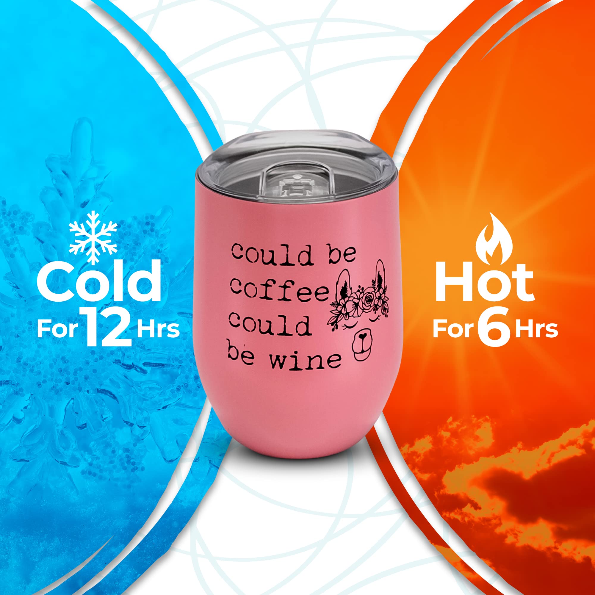 Moonlight Makers Double Insulated Stainless Steel Tumbler - 12oz Leakproof Travel Mug for Coffee or Wine, BPA Free Funny Wine Tumbler & Coffee Cup for Women - Perfect for Office, Commuting & Outdoor Adventures