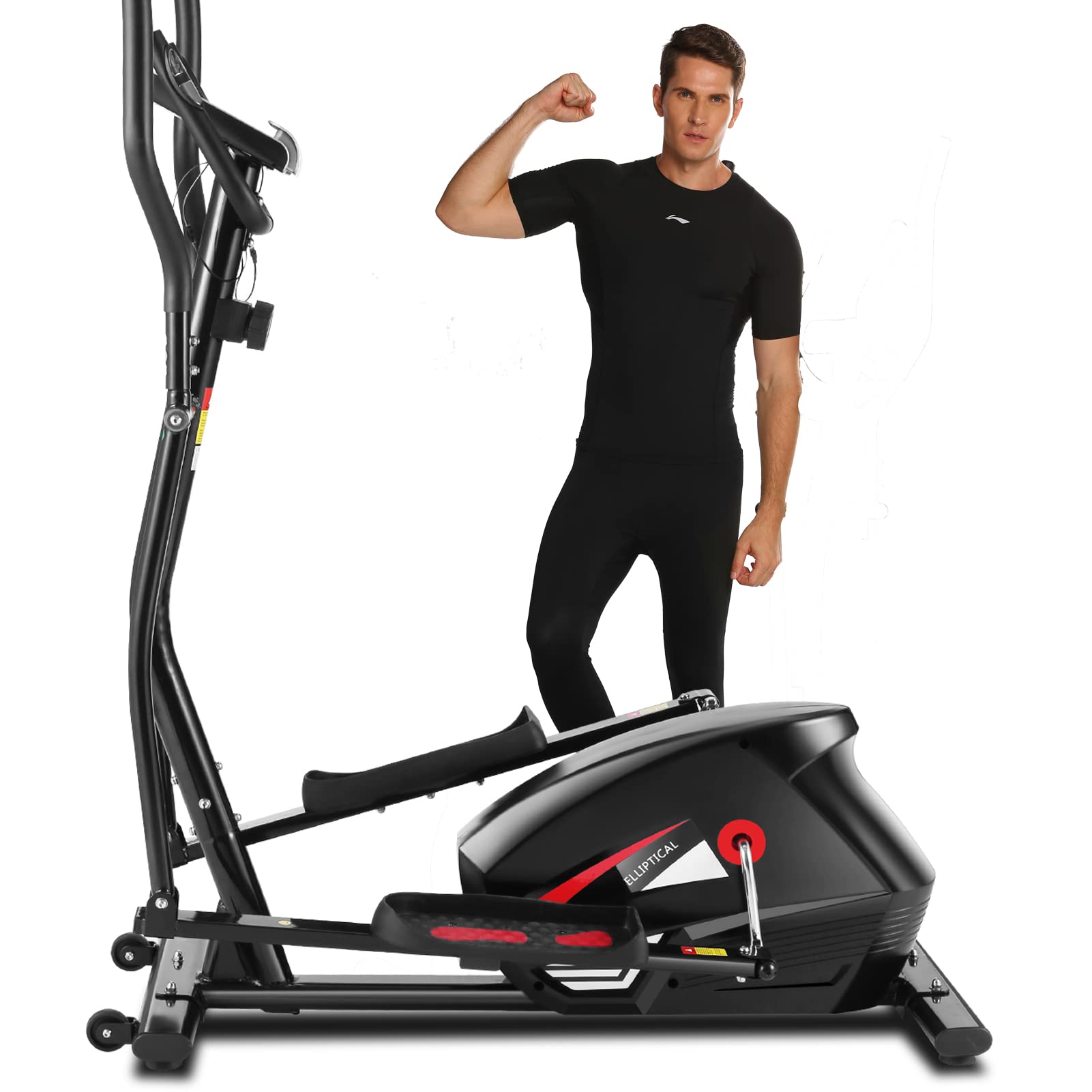 ANCHEER Magnetic Elliptical Machine - 10 Resistance Levels, 35lb Flywheel, Quiet & Smooth Home Gym Equipment for Cardio Workout | Perfect for Small Spaces, Apartment Fitness & Full-Body Training