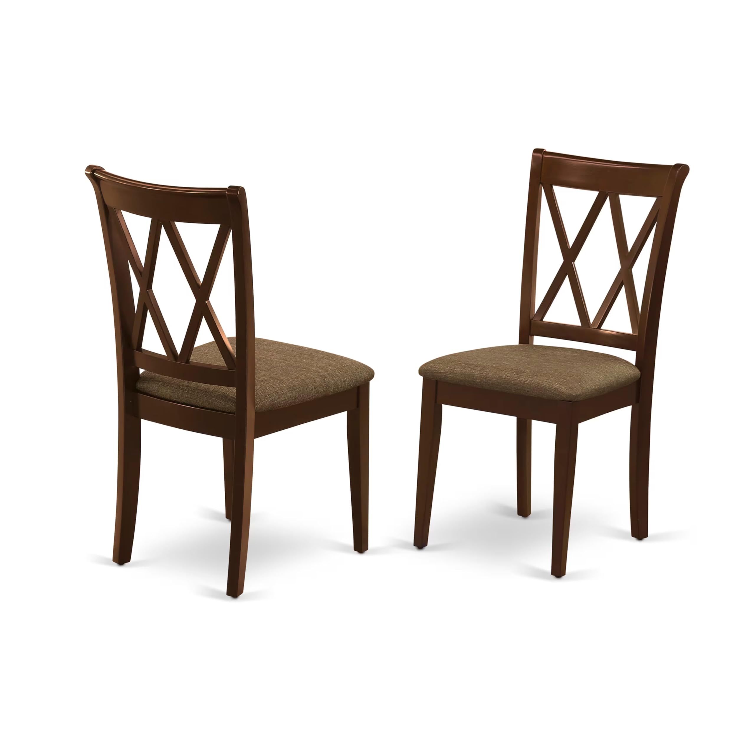 East West Furniture DMCL5-MAH-C 5-Piece Round Kitchen Dining Table Set with Drop Leaf and 4 Fabric Chairs, 42x42 Inches, Mahogany - Perfect for Small Spaces, Breakfast Nooks & Cozy Family Meals