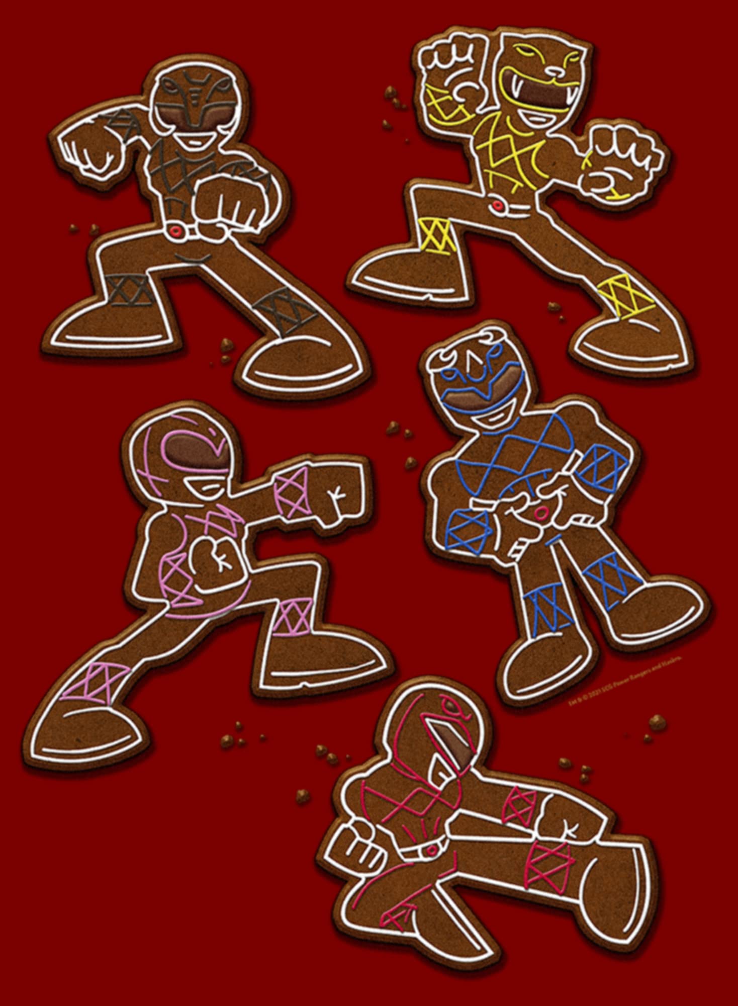 Women's Power Rangers Graphic T-Shirt - Official Power Ranger Cookies Design - Casual Tee for Fans & Collectors - Perfect for Cosplay, Gifts & Everyday Wear