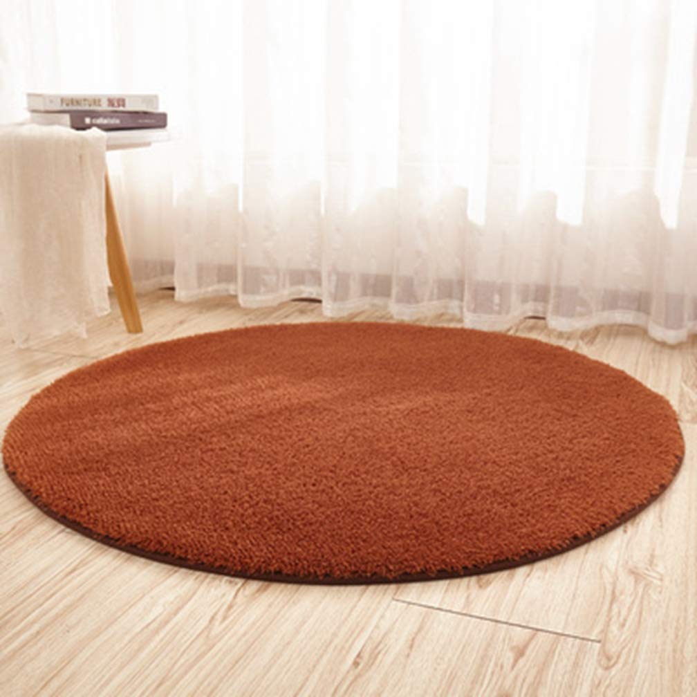 MOXIC 5.2' Round Shaggy Area Rug - Ultra Soft Plush Shag Carpet for Living Room, Bedroom, Nursery - Non-Slip Circular Rug in Coffee Brown - Perfect for Cozy Home Decor, Kids Play Area & Bathroom Mats