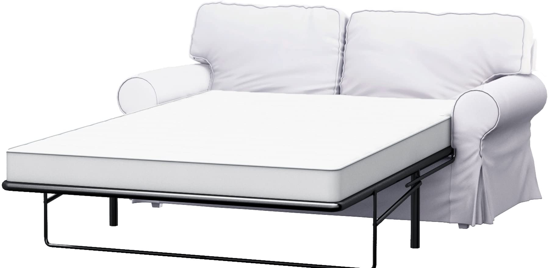 Durable Heavy Cotton Ektorp Two Seater Sofa Bed Cover - Custom Replacement Cover for IKEA Ektorp 2 Seater Sleeper Sofa | White Sofa Protector for Living Room, Bedroom & Guest Room