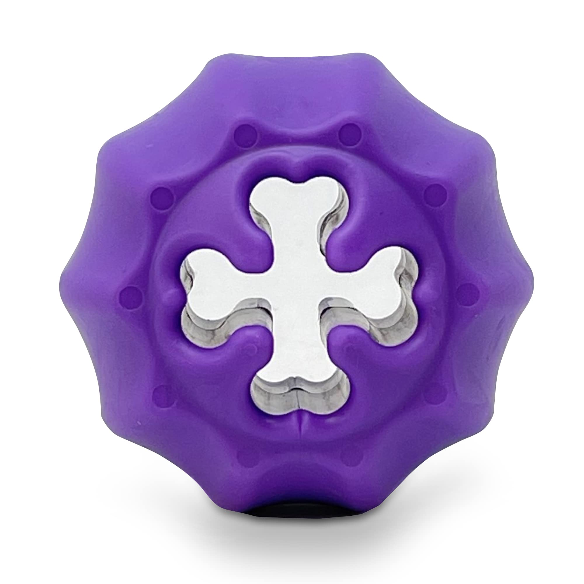 SodaPup MuttsKickButt Cross Bones Dog Treat Dispenser & Chew Toy - Durable Non-Toxic Rubber for Mental Stimulation & Chewing - Made in USA - Perfect for Training, Playtime & Anxiety Relief