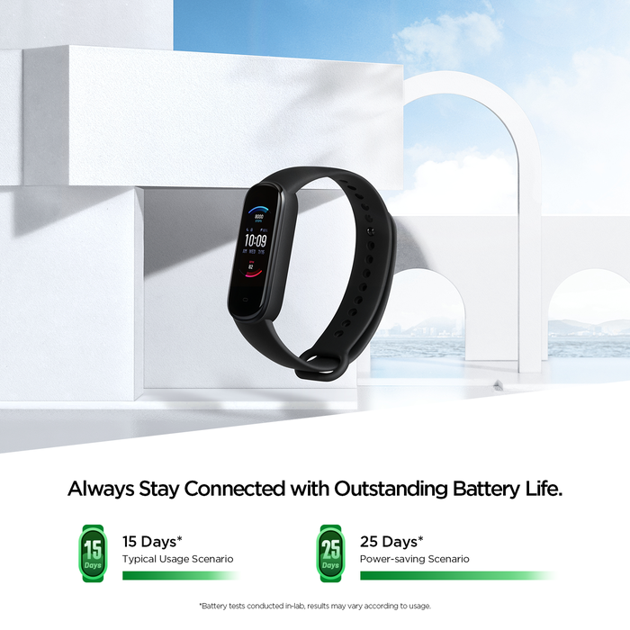 Amazfit Band 5 Fitness Tracker with Heart Rate Monitor, Sleep Tracking & 15-Day Battery - Waterproof Activity Watch for Men & Women - Perfect for Running, Swimming & Gym Workouts