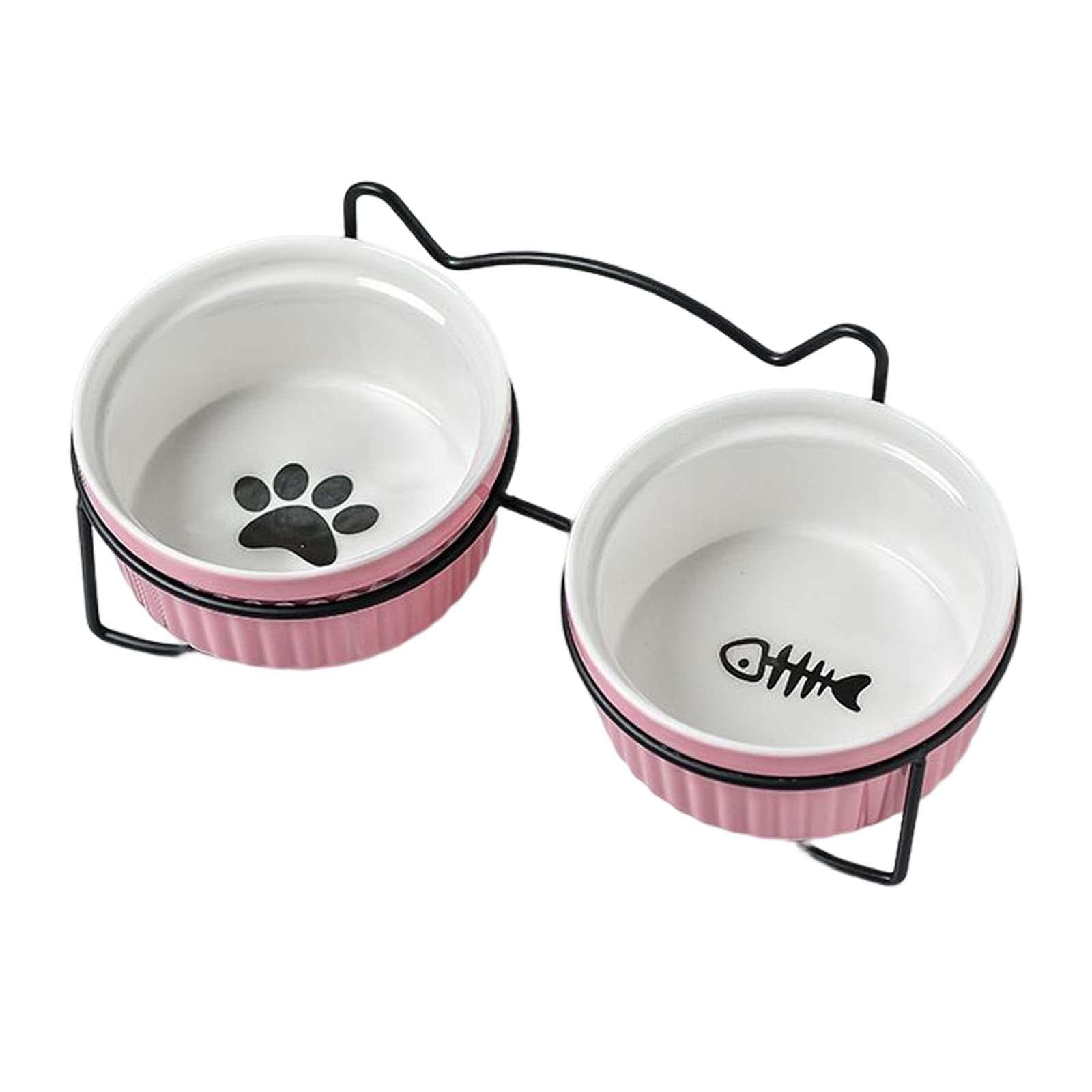 SECRET DESIRE Elevated Cat Food Bowl - Raised Pet Feeder for Cats & Small/Medium Dogs - Ergonomic Design for Better Digestion - Perfect for Kitchen, Living Room or Pet Feeding Station (Black)