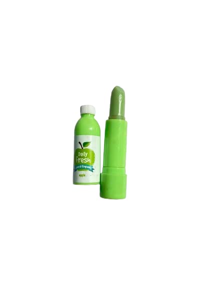 2-Pack Cute Bottle-Shaped Fruit Lip Balm Set (Green & Pink) - Moisturizing & Nourishing for Dry Lips - Perfect for School, Travel, and Daily Use