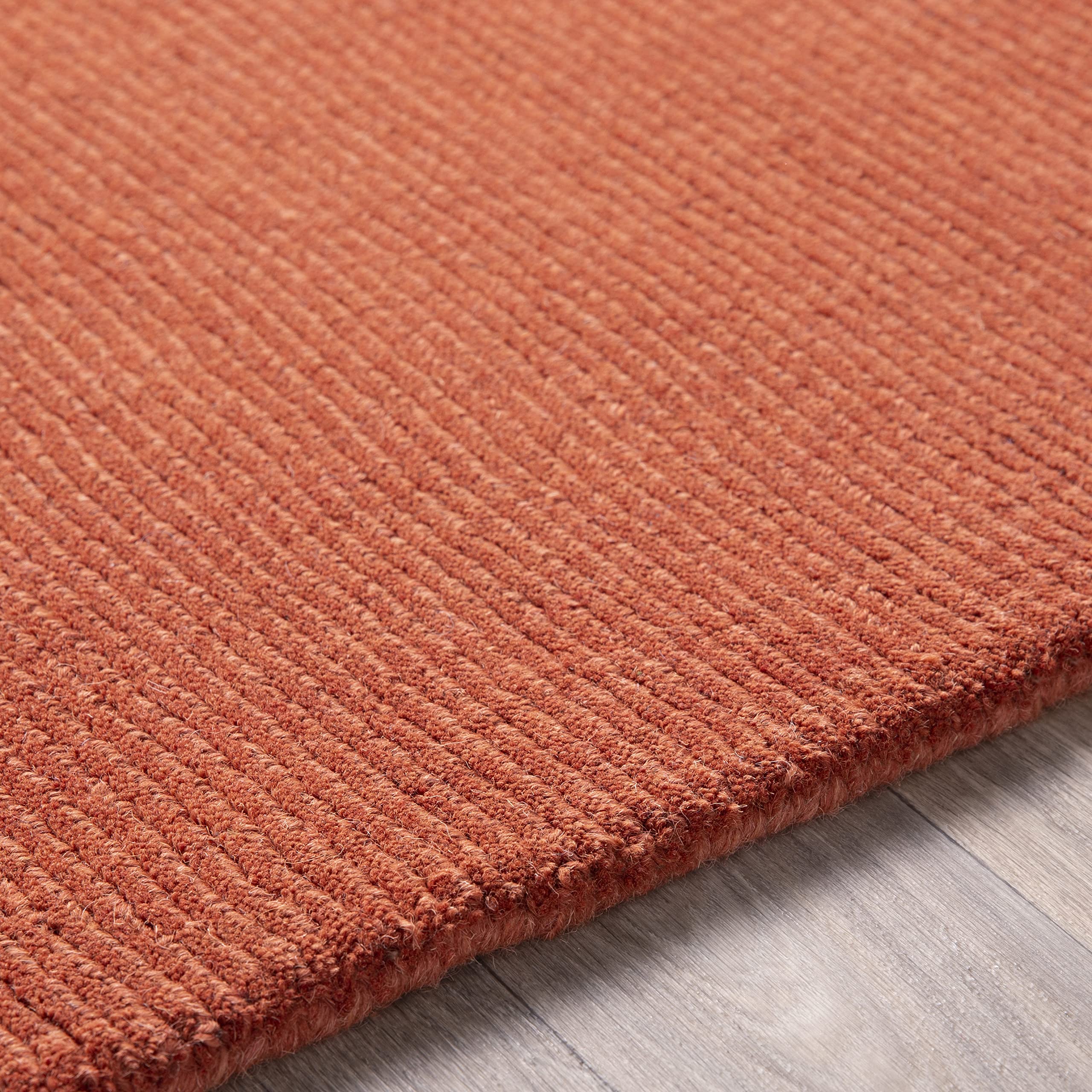 Mark&Day 9x13 Modern Wool Area Rug in Burnt Orange - Soft & Durable Carpet for Living Room, Bedroom, Kitchen - Perfect for Cozy Home Decor & High-Traffic Areas (9' x 13')
