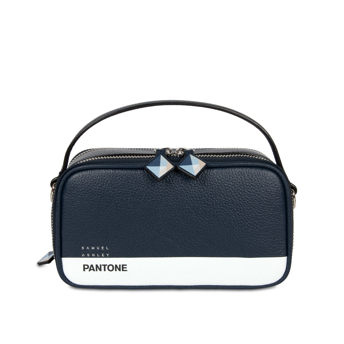 Samuel Ashley x Pantone Genuine Leather Satchel Bag for Women & Men - Premium Crossbody Messenger Bag for Work, Travel & Everyday Use