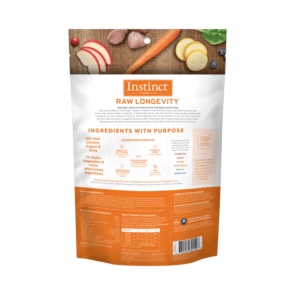 Instinct Raw Longevity Chicken Recipe 100% Freeze Dried Kitten Food - 9.5oz | High Protein Grain-Free Cat Food for Healthy Growth | Perfect for Picky Eaters & Indoor Kittens