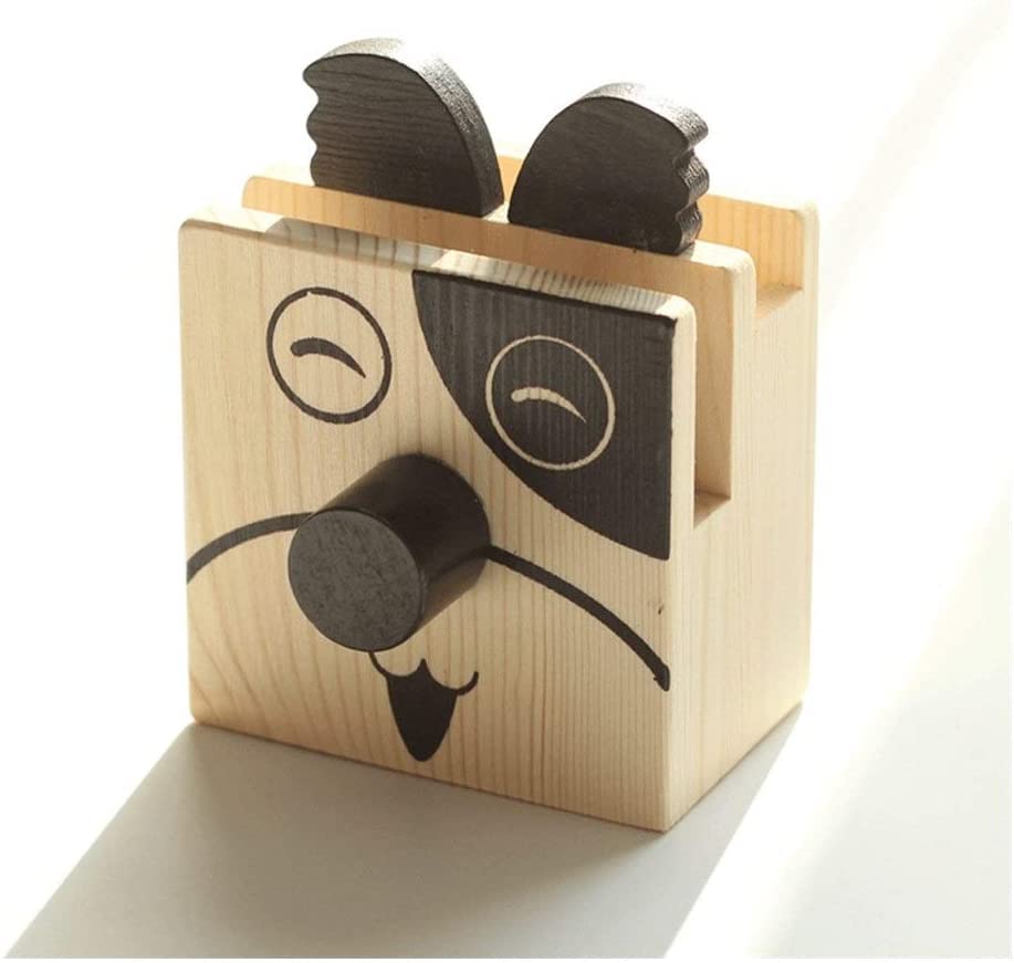 **Solid Wood Pen Holder with Glasses Frame & Phone Storage - Cute Animal Desk Organizer for Office, School & Home Use**