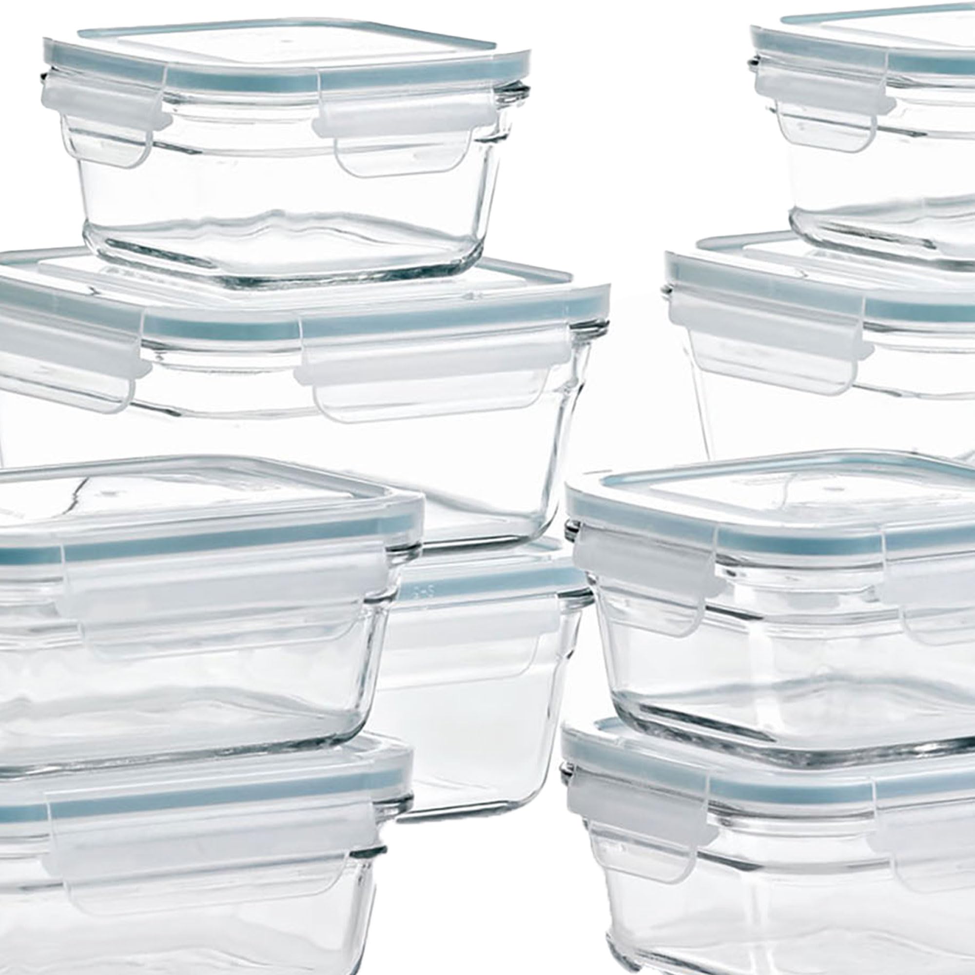 24-Piece GlassLock Oven & Microwave Safe Glass Food Storage Containers Set with Lids – Perfect for Meal Prep, Leftovers & Pantry Organization