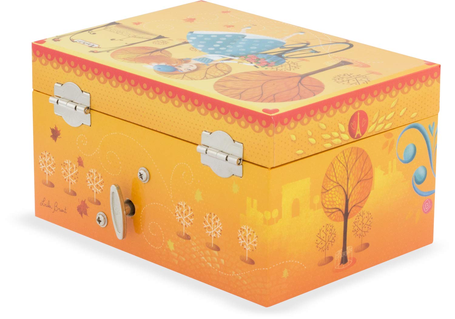 Ulysse 9518 Autumn in Paris Musical Jewelry Box - Romantic French Melody Wind-Up Music Box for Home Decor, Gift Giving & Collectibles (Perfect for Anniversaries, Weddings & Special Occasions)
