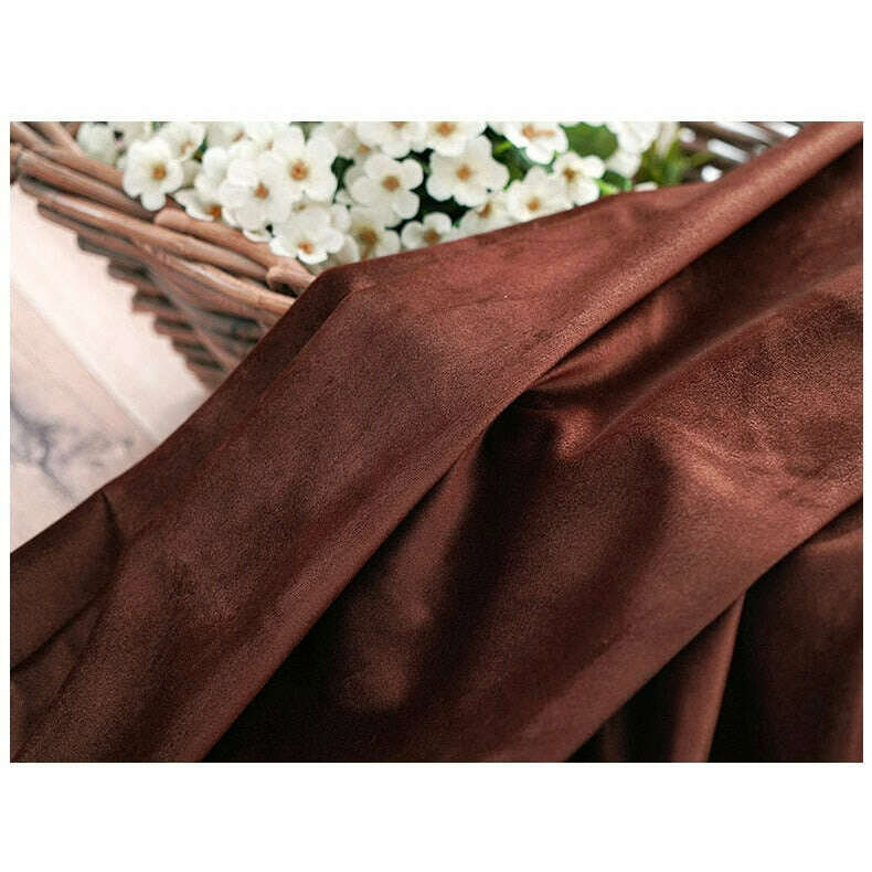 Brittany Velvet Plain Curtains - Brown Blackout Drapes for Living Room & Bedroom | Thermal Insulated Window Treatments for Home Decor