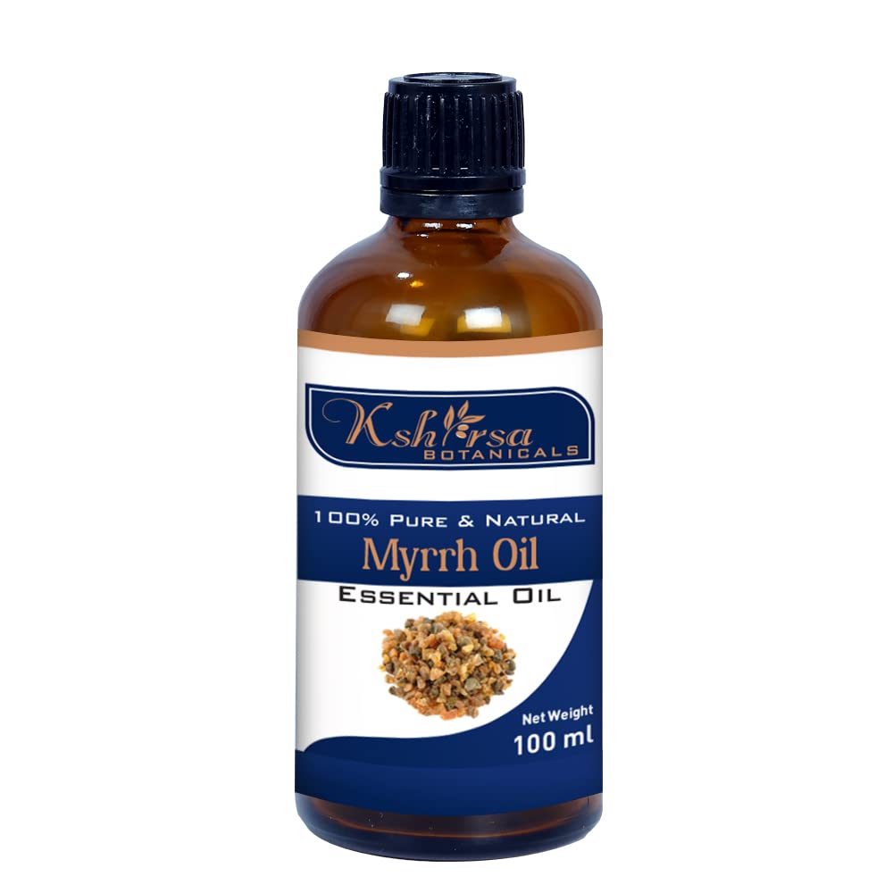 Pure Myrrh Essential Oil (Commiphora Myrrha) 100ml - Organic Skin Care, Hair Growth & Aromatherapy - Natural Remedy for Acne, Wrinkles & Relaxation - Perfect for Massage, Diffuser & DIY Beauty Products