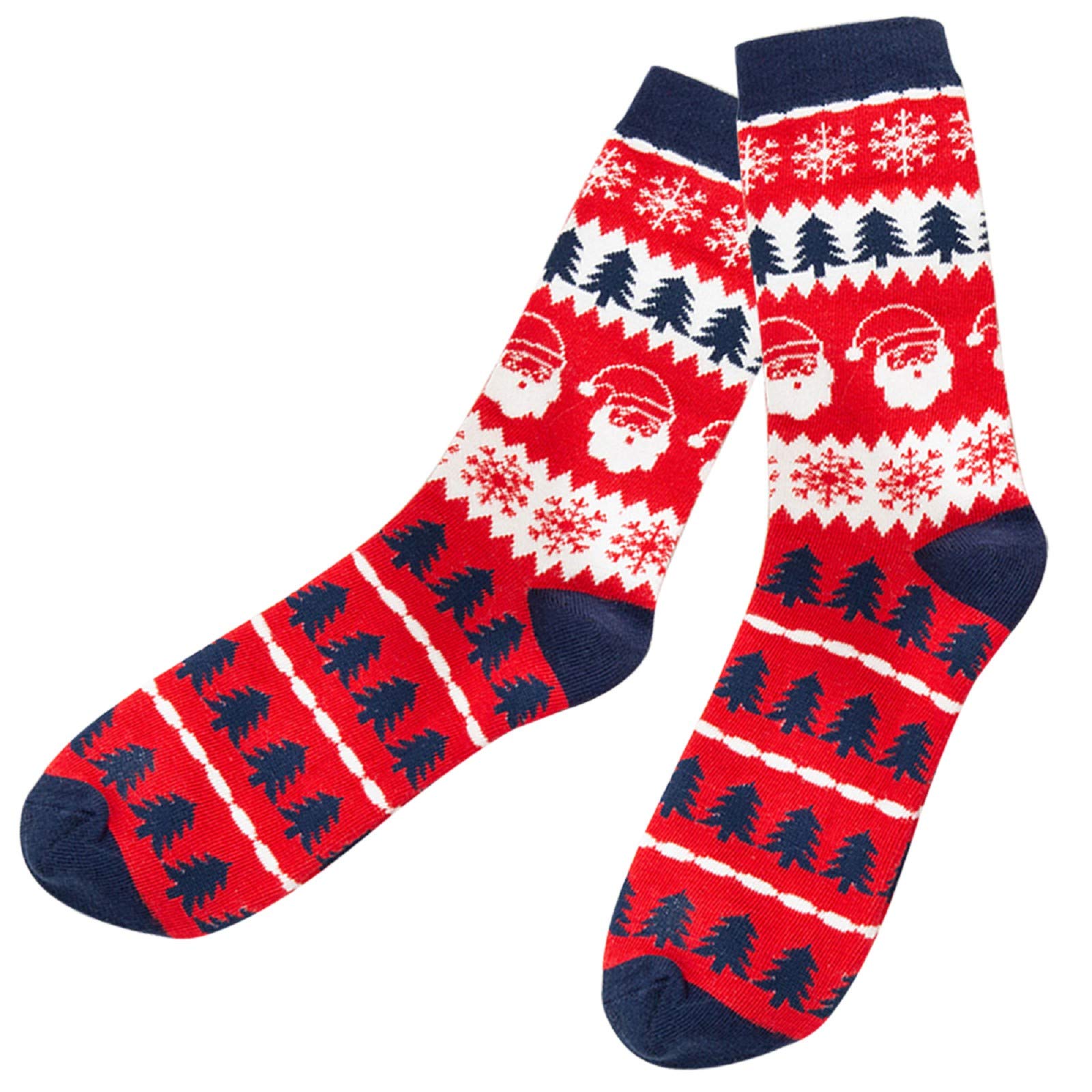 SOONHUA 1 Pair Christmas Plaid Socks - Unisex Holiday Combed Cotton Socks for Men & Women - Cozy Winter Gift for Couples, Family & Friends (Perfect for Xmas Parties, Stocking Stuffers & Festive Outfits)