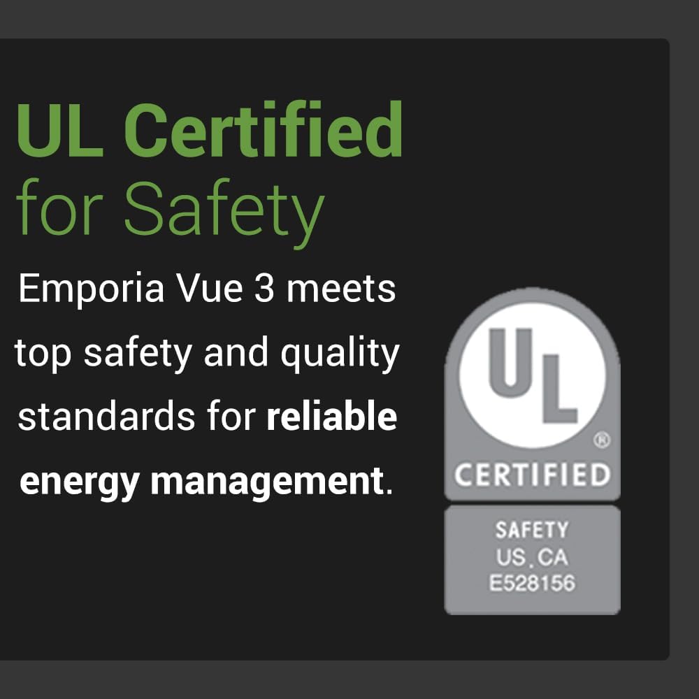 Emporia Gen 3 Smart Home Energy Monitor with 8 50A Circuit Sensors | Real-Time Electricity Usage Tracker | Solar & Net Metering Compatible | Home Automation Energy Savings | Perfect for Solar Homes & Energy-Conscious Households