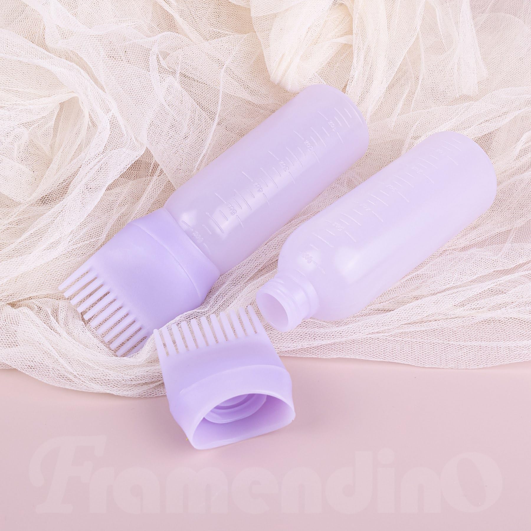 4 Pack Purple Root Touch Up Hair Dye Applicator Bottles with Brush & Graduated Scale - Perfect for At-Home Hair Coloring & Salon Use