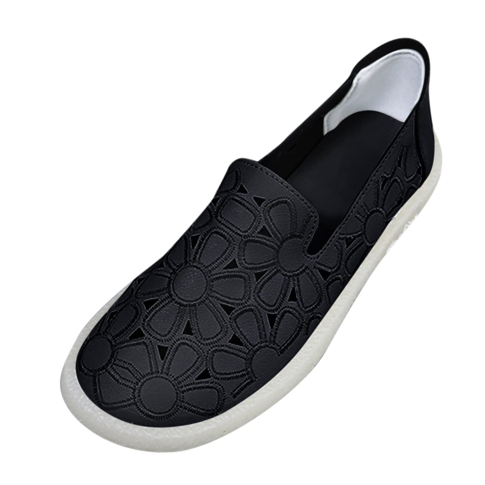 Breathable Women's Walking Shoes - Lightweight Comfortable Casual Flats with Hollow Design for Spring & Summer | Perfect for Walking, Travel & Everyday Wear
