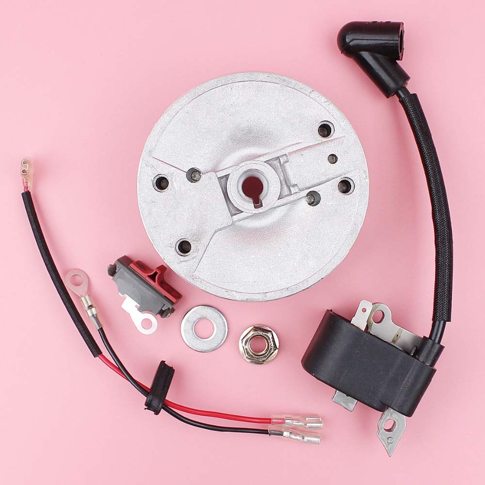Husqvarna 137 142 Chainsaw Ignition Coil Module Flywheel & On/Off Stop Switch Replacement Parts - Compatible with Yuton - Perfect for DIY Repairs & Maintenance