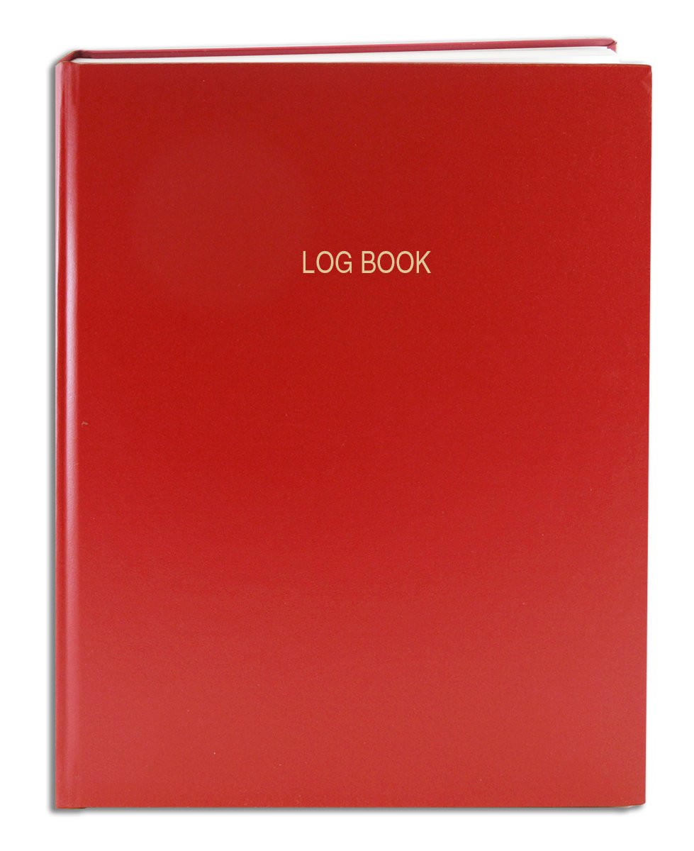 BookFactory 3-Column Red Log Book - 8