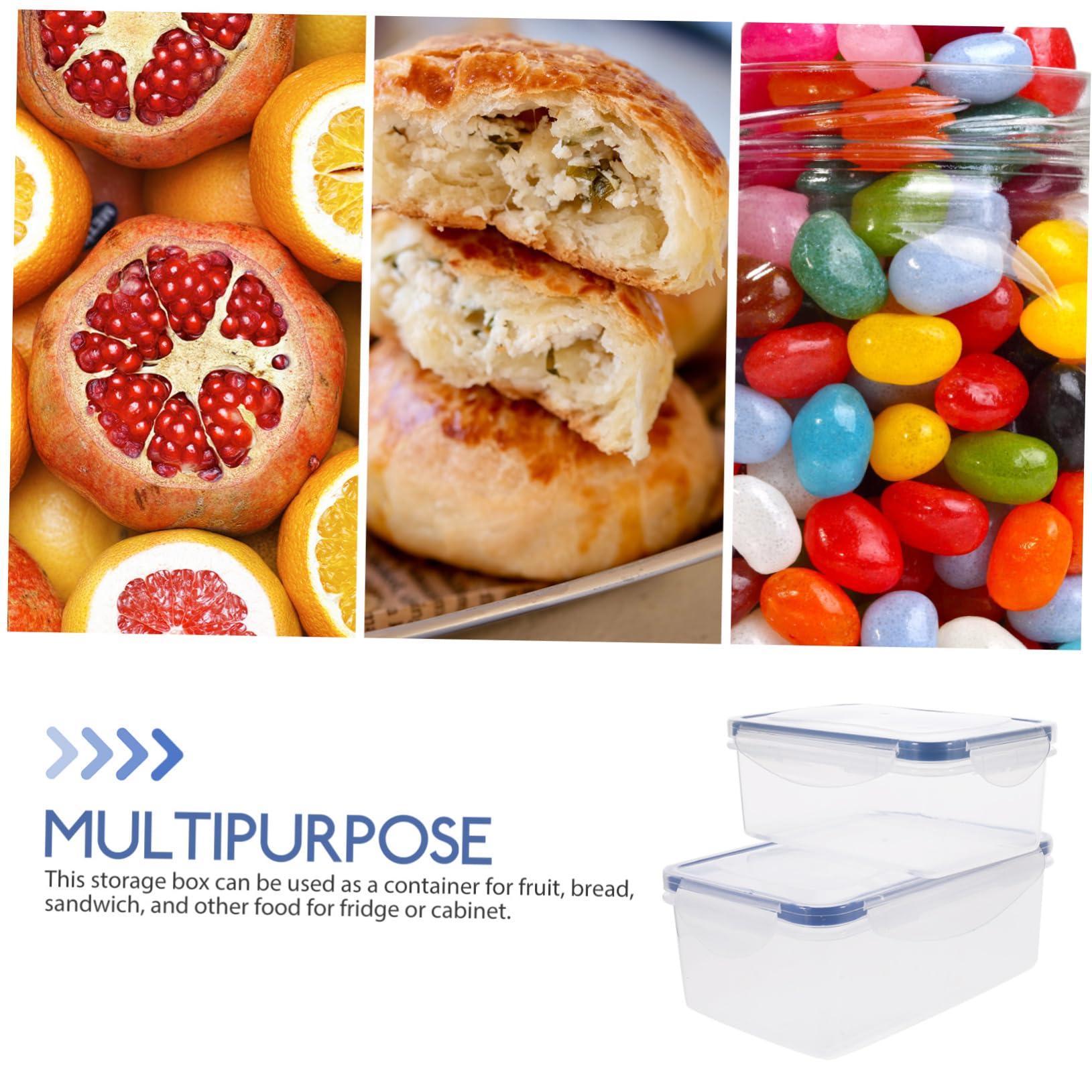 VOSAREA 4-Piece Airtight Food Storage Containers for Sandwiches | BPA-Free PP Plastic & Silicone | Microwave & Dishwasher Safe | Compact Lunch Box for Kids, Adults | Perfect for School, Work, Picnics & Travel