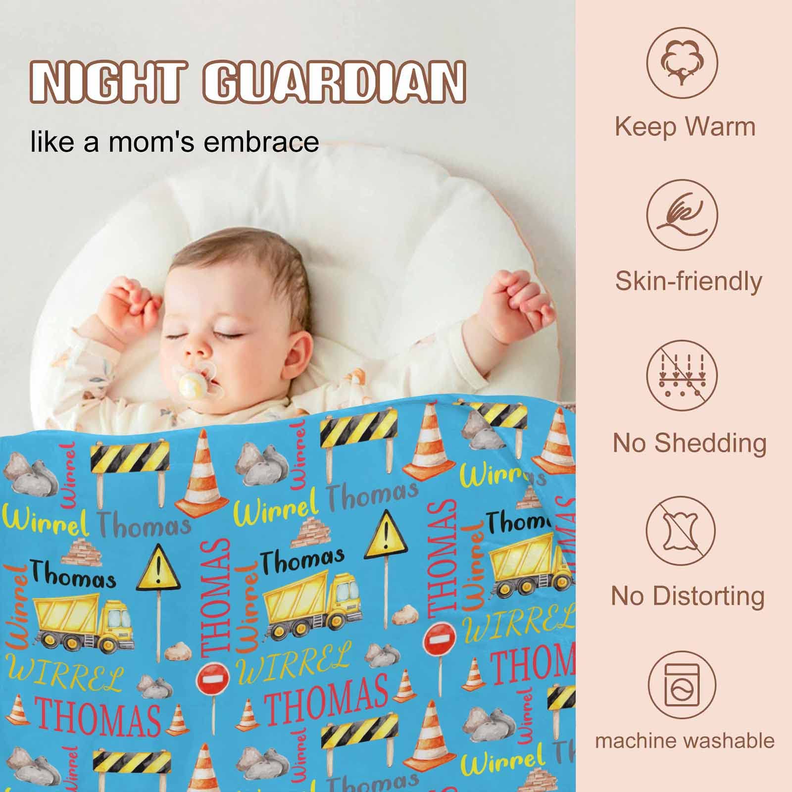 Custom Personalized Truck Blanket with Name - Soft Throw Blanket for Boys, Girls, Women & Baby - Perfect for Road Trips, Camping & Cozy Home Decor