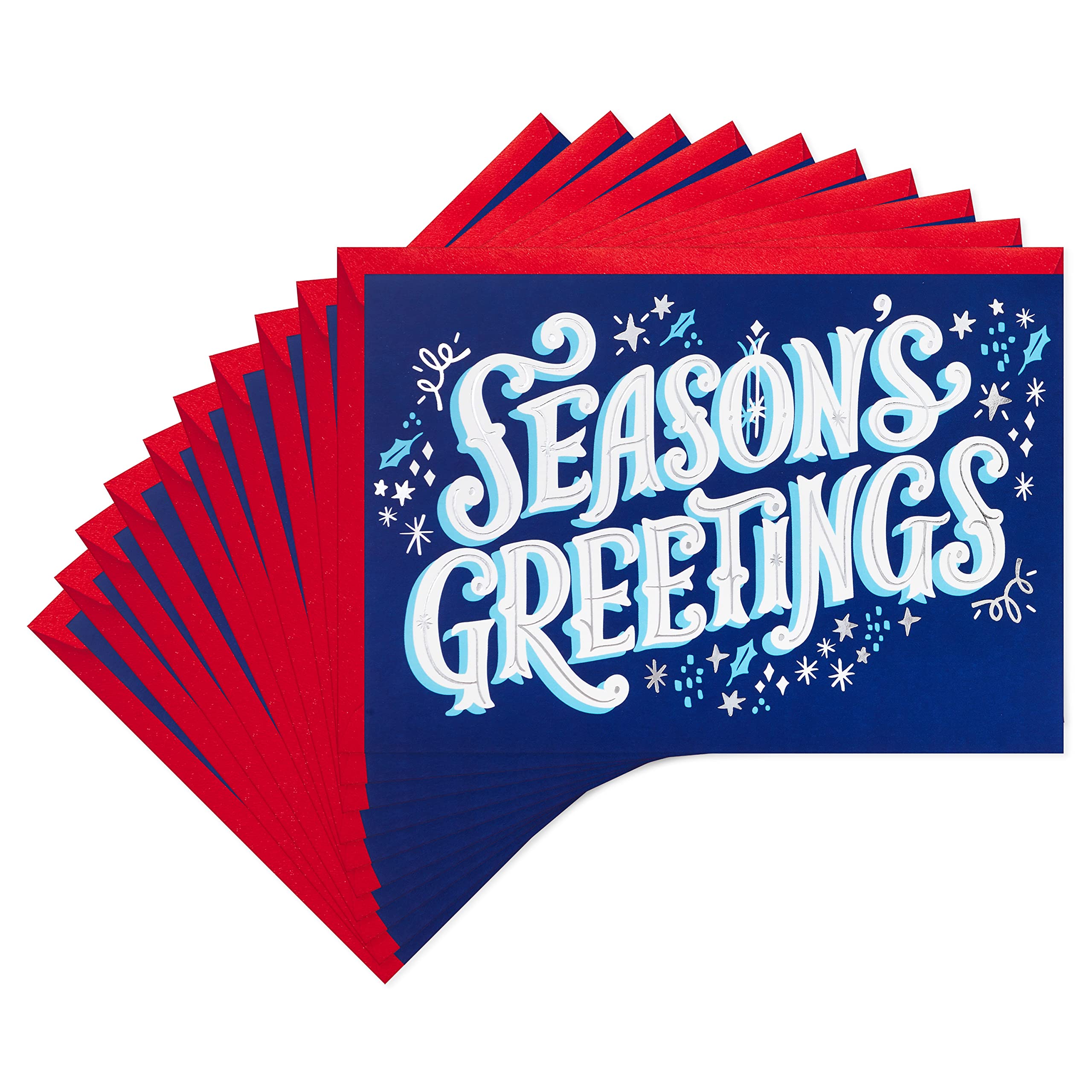 Hallmark Holiday Greeting Cards - 10 Pack with Envelopes | Christmas, Hanukkah, New Year Cards for Family & Friends | Perfect for Holiday Mailings, Office Gifts & Festive Celebrations