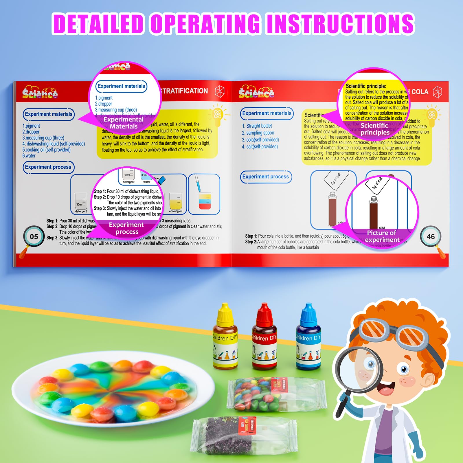 50+ STEM Science Experiments Kit for Kids Ages 4-12 - Educational Science Lab Toys for Boys & Girls, Fun Learning Projects for Classroom & Home Schooling - Perfect Birthday & Christmas Gift for Young Scientists