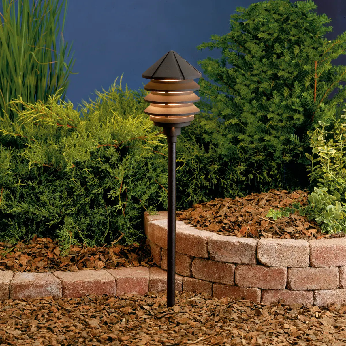 12V Three Tier Path Light - Outdoor Solar LED Landscape Lighting for Garden, Yard, and Walkway Decoration | Weatherproof & Energy Efficient