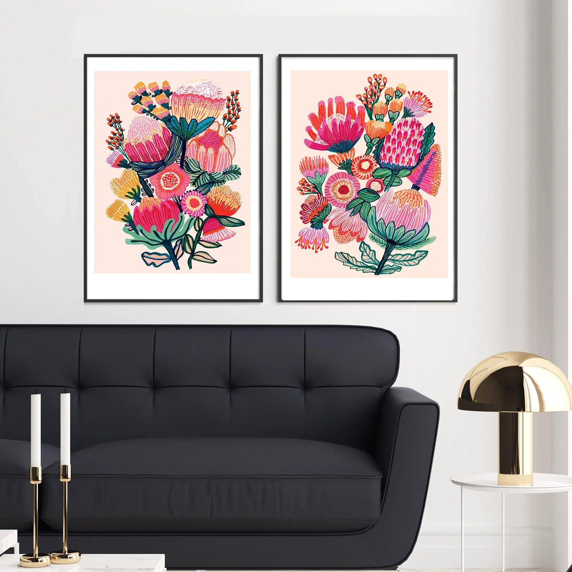 Australian Flowers Wall Art - Botanical Prints for Home & Office Decor | Floral Canvas Painting for Living Room, Bedroom, Kitchen