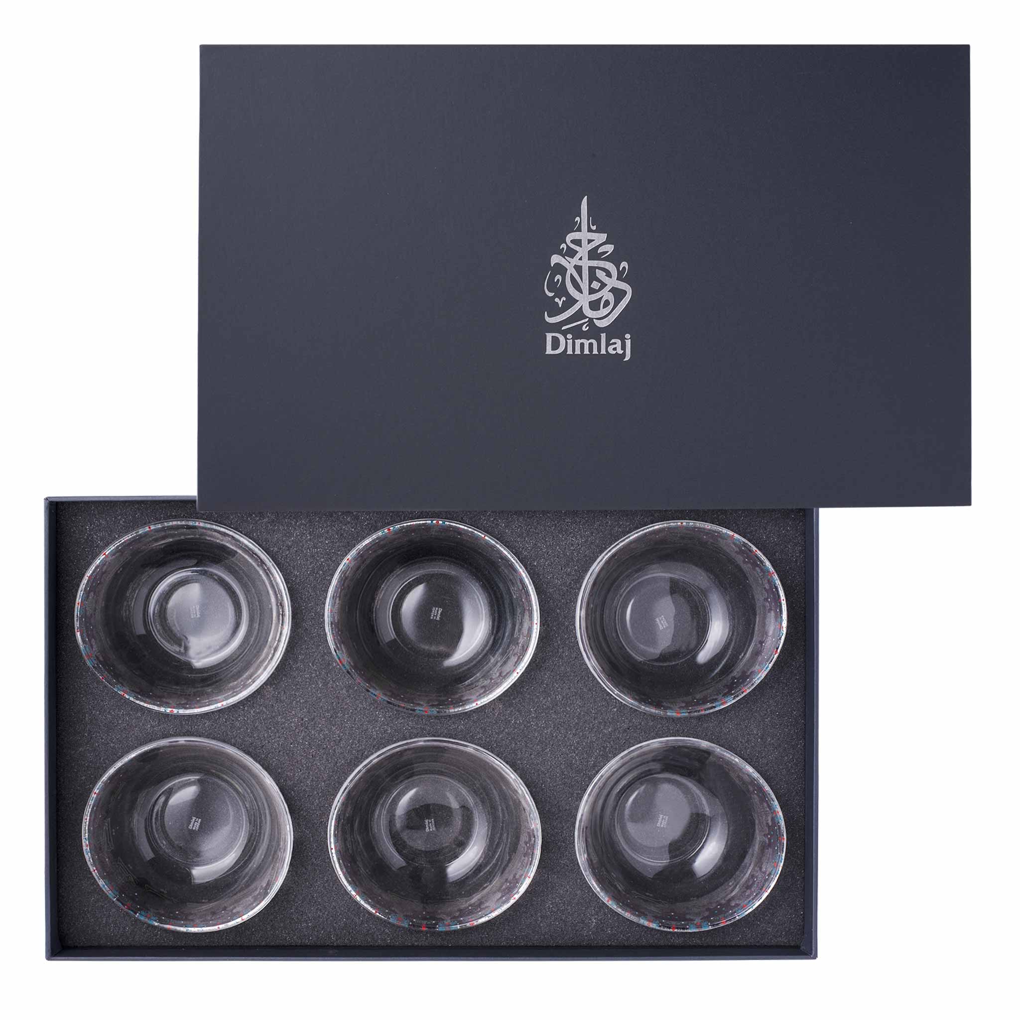 Dimlaj Suroor 6-Piece Small Serving Bowls Set - Premium Platinum Finish - Perfect for Appetizers, Desserts, Snacks & Party Plating