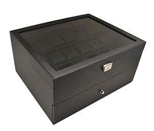 36 Watch Case with Glass Top - 52mm Watch Storage Organizer Box, Leatherette Watch Display for Men & Women - Perfect for Jewelry Shops, Watch Collections & Home Decor