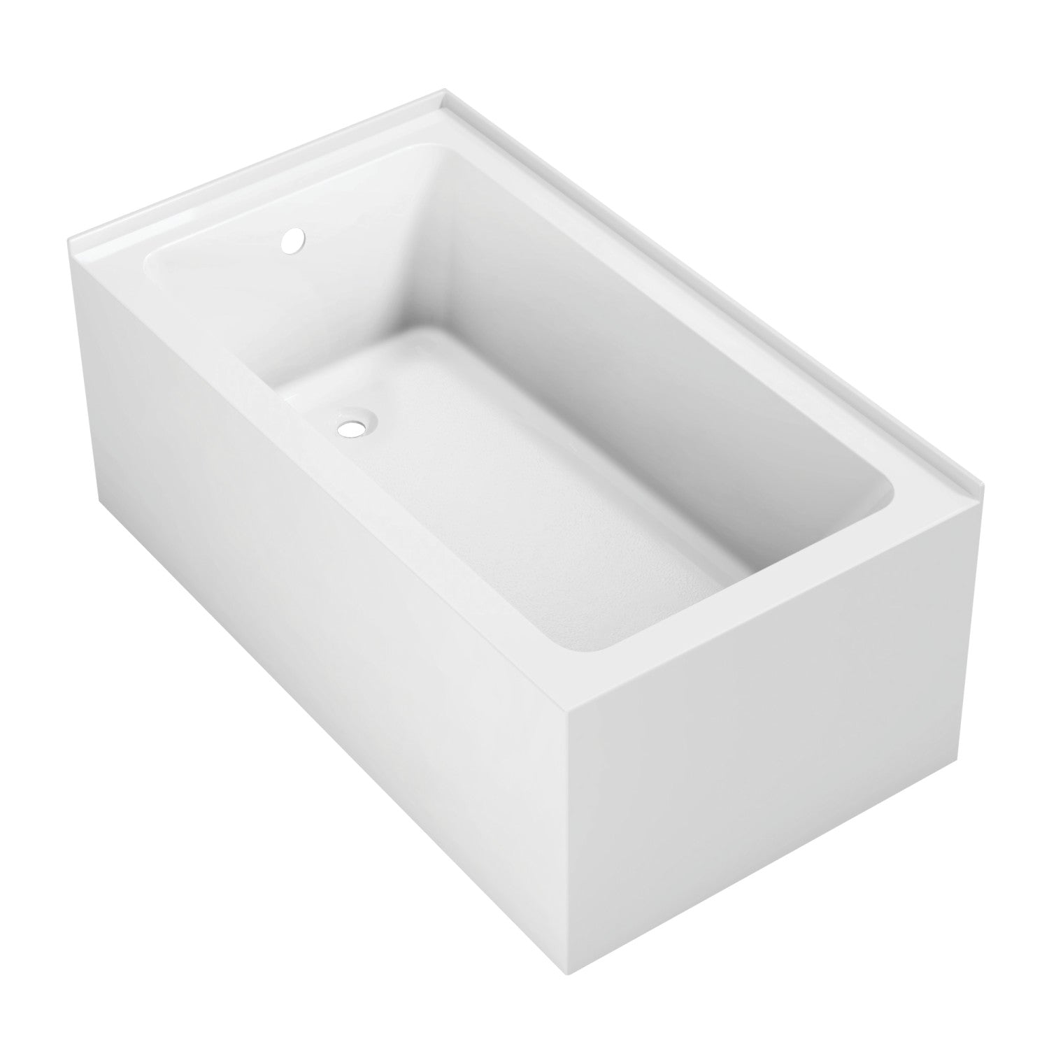 Aqua Eden 54 Inch Acrylic Rectangular Corner Bathtub - Left Hand Drain, Glossy White | Freestanding Soaking Tub for Small Bathrooms & Master Suites | Spa-Like Relaxation at Home