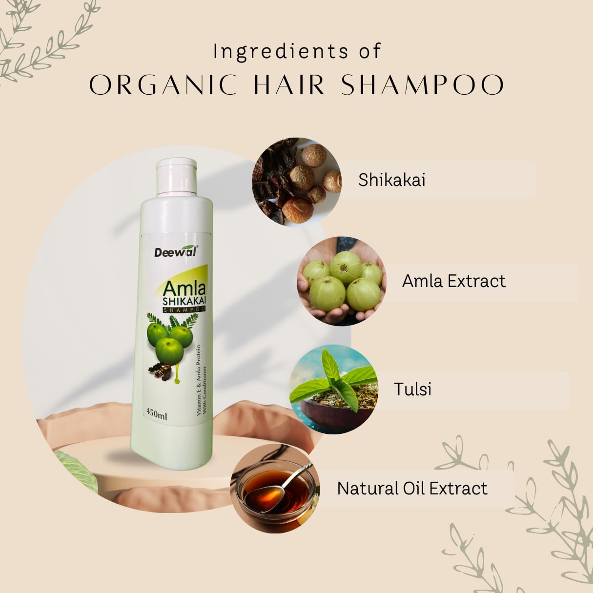 Deewal Amla Shikakai Shampoo for Men & Women - 450ml | Herbal Hair Care for Strong, Shiny Hair | Perfect for Daily Use & Scalp Nourishment