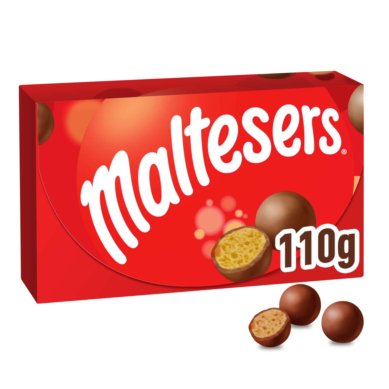 Maltesers Chocolate Candy Box - 110g (3.88 oz) | Delicious Milk Chocolate Malt Balls | Perfect for Gifts, Parties & Movie Nights