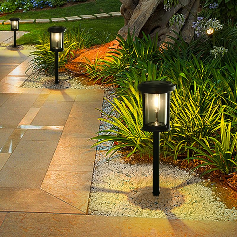 4 Pack Solar Pathway Lights - Outdoor Landscape & Garden Lighting for Walkway, Driveway, Patio Decor