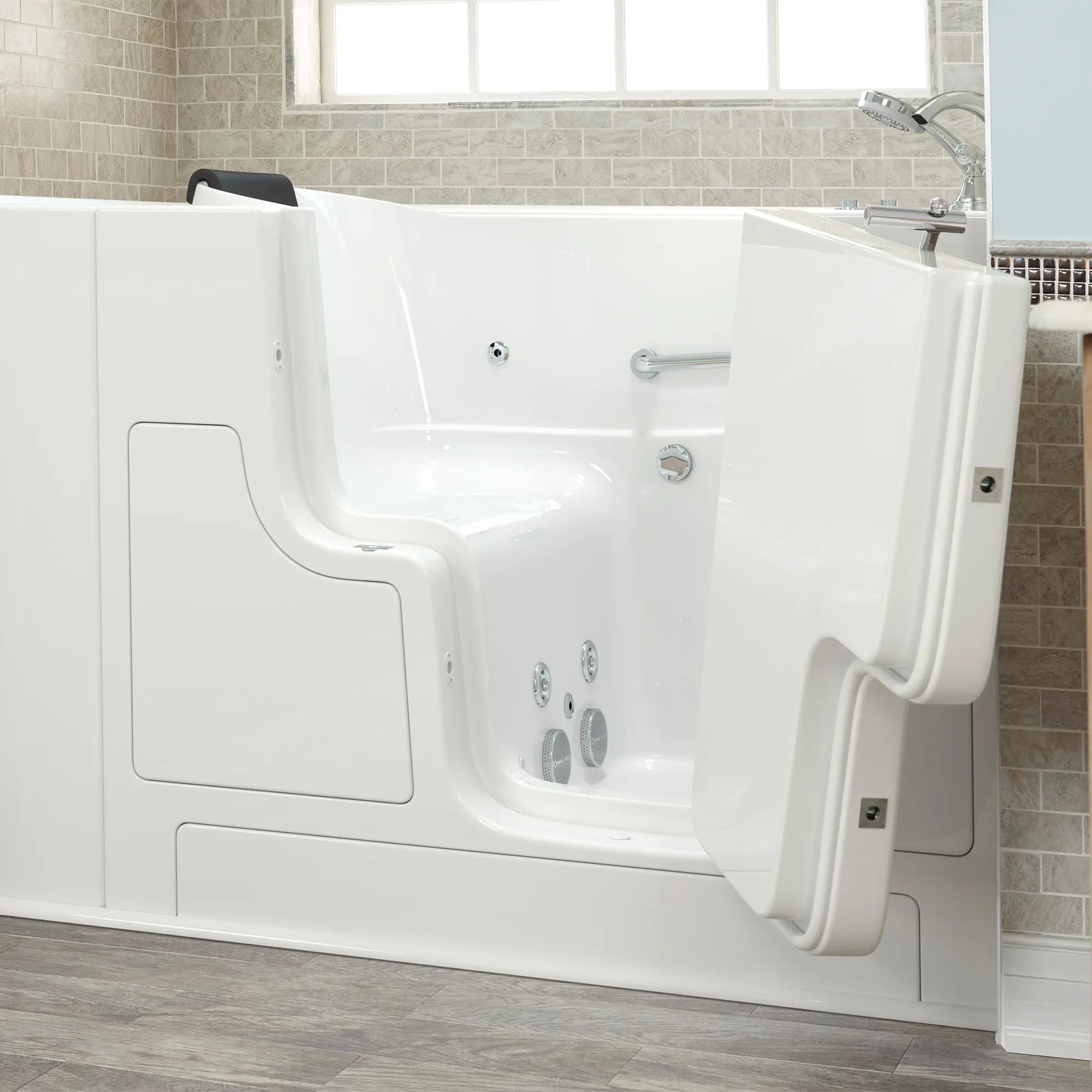 Premium 30 x 52 Inch Gelcoat Walk-In Bathtub with Whirlpool System - Right Hand Drain & Faucet - Ideal for Elderly & Mobility Assistance, Spa-Like Relaxation at Home