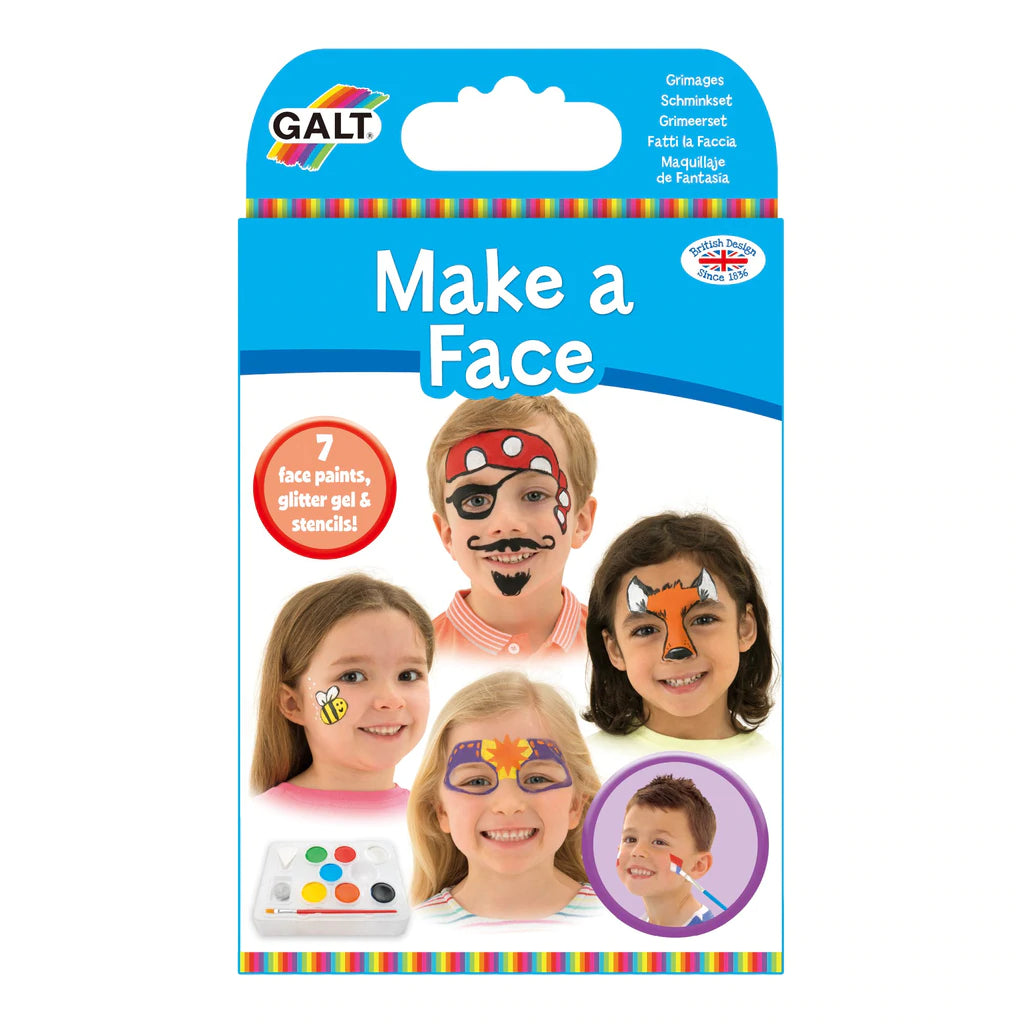 Galt Make A Face - Reusable Sticker Activity Set for Kids | Fun & Creative Play | Perfect for Travel, Home & Classroom Learning