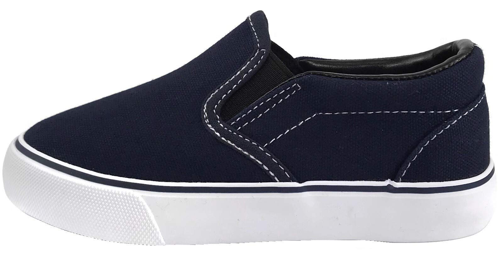 Kids Classic Slip-On Canvas Sneakers - Breathable Comfortable Casual Shoes for Boys & Girls - Perfect for School, Playground & Everyday Wear