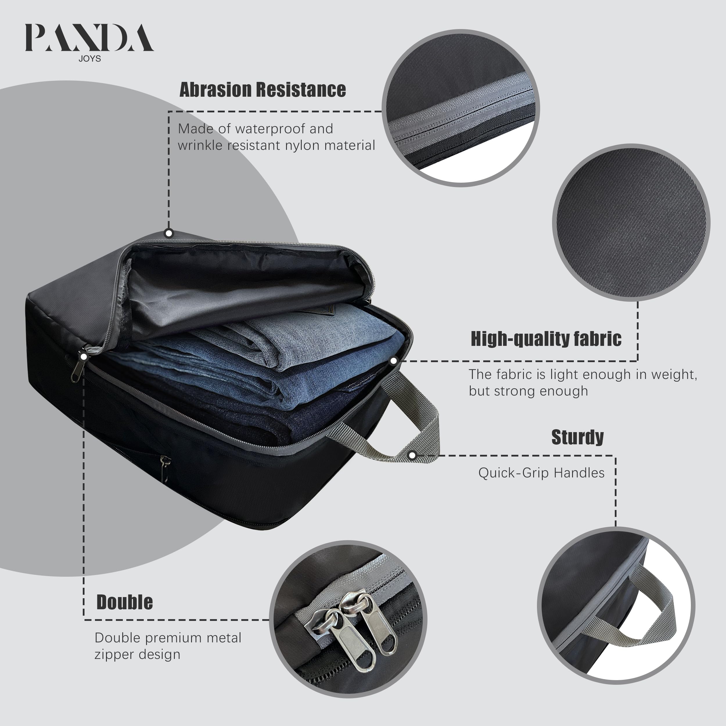 4-Piece Expandable Compression Packing Cubes Set - Lightweight Travel Organizers for Carry-On Luggage & Suitcases - Perfect for Business Trips, Vacations & Weekend Getaways