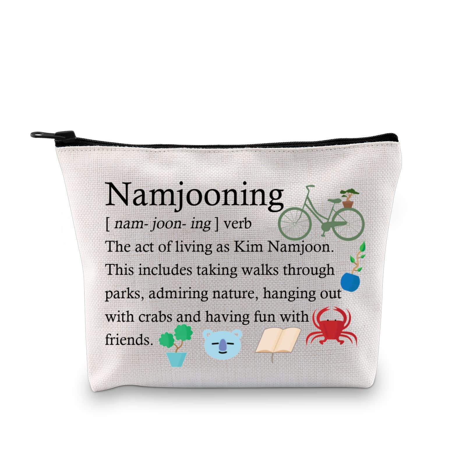 XYANFA Kim Namjoon Makeup Bag - Kpop BTS Army Gift for Fans, Korean Drama Zipper Pouch (Namjooning) - Perfect for Travel, Cosmetics Storage & Kpop Merch Collection