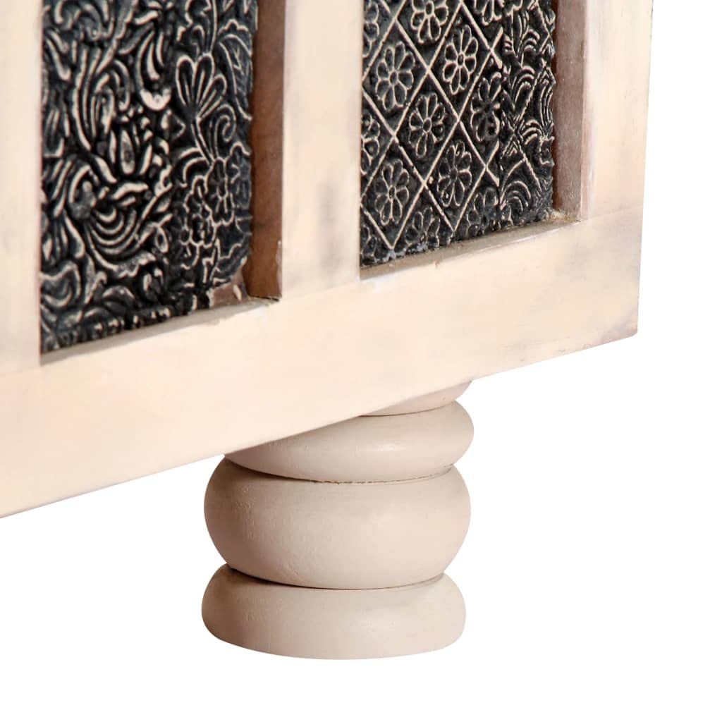 Distressed White Acacia Wood Storage Chest - 43.3
