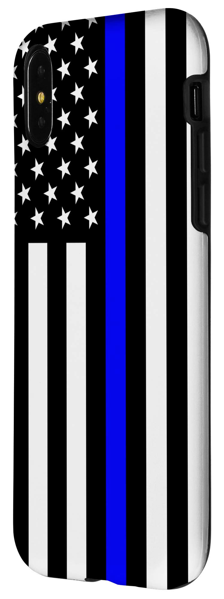 iPhone X/XS Thin Blue Line Flag Case - American USA Police Officer Cop Gift - Durable Protective Cover for Law Enforcement Support & Everyday Use