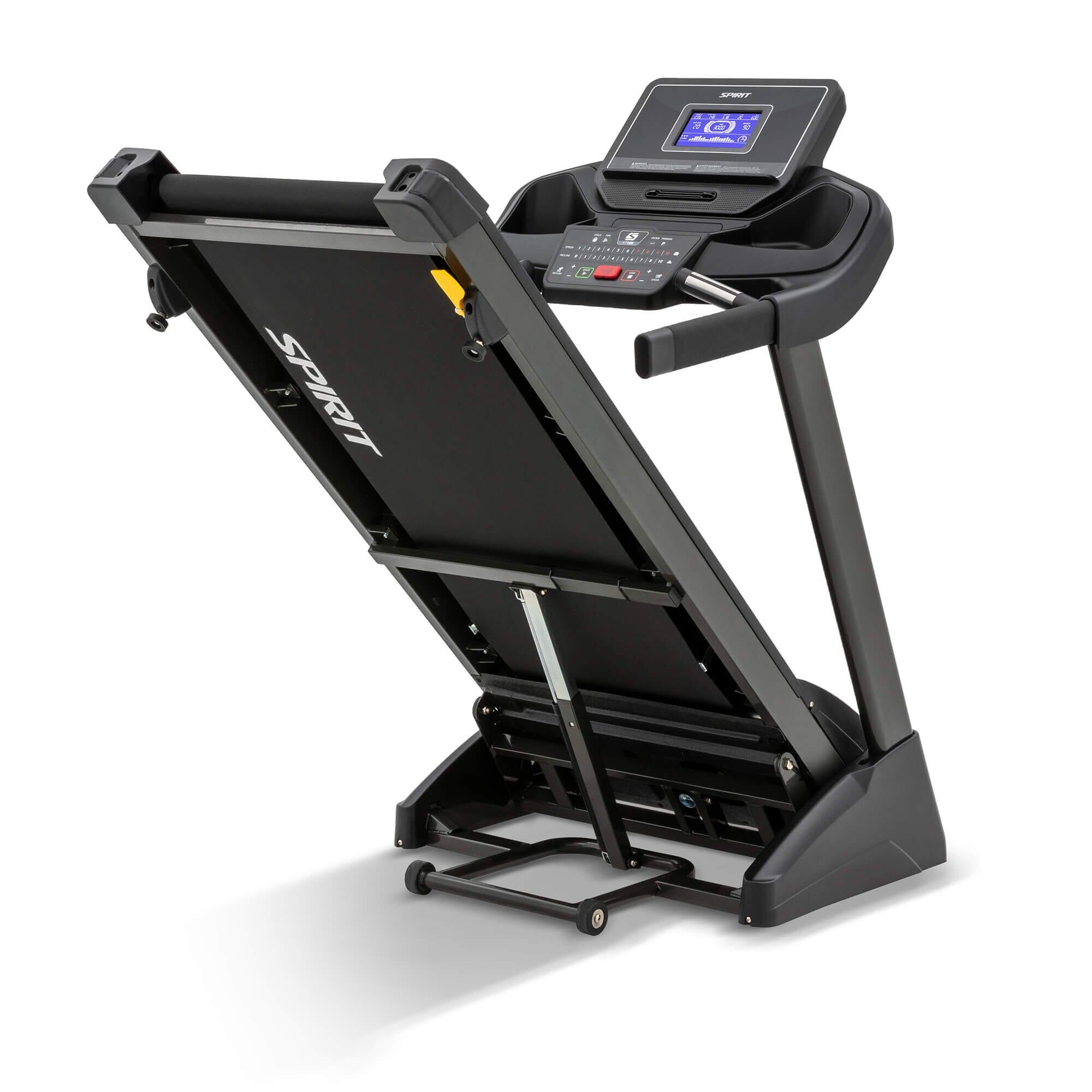 Spirit Fitness XT185 Folding Treadmill for Home Gym - Electric Incline Running Machine with LCD Display & Bluetooth - Perfect for Cardio, Weight Loss & Indoor Workouts