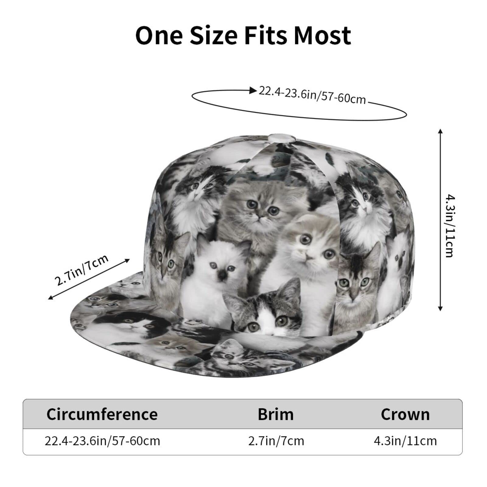 Stylish Cat Baseball Cap - Adjustable Flat Bill Animal Hat for Men & Women - Perfect for Casual Wear, Outdoor Activities & Pet Lovers
