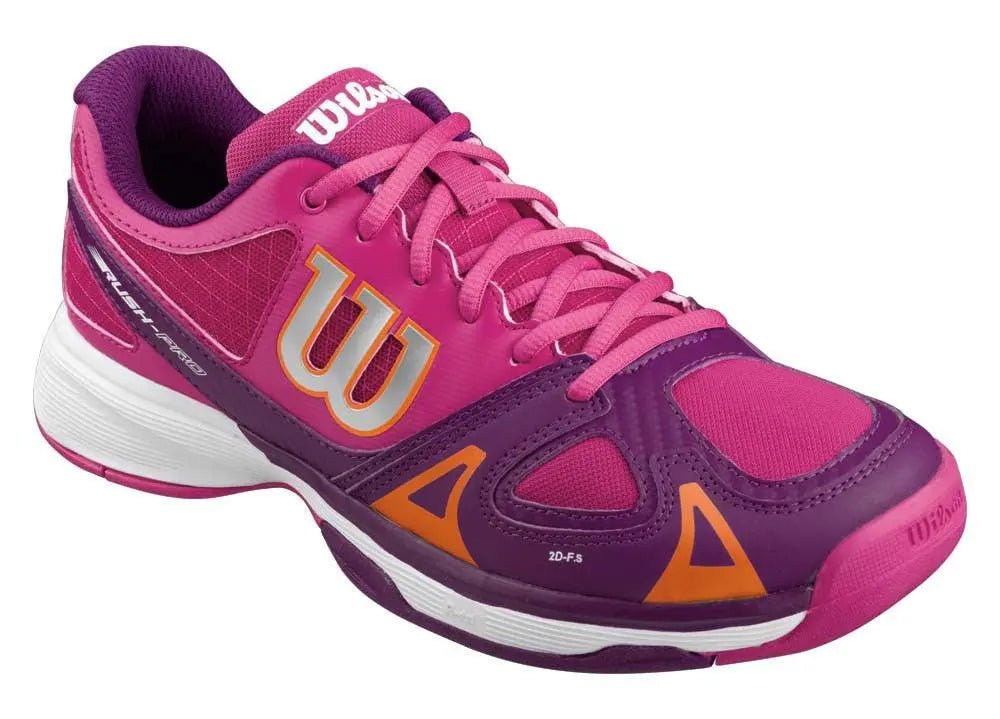 Wilson Rush Pro Junior Tennis Shoes for Kids - Pink, Purple & Clementine Colors | Lightweight & Durable for Court Play, Training & Casual Wear